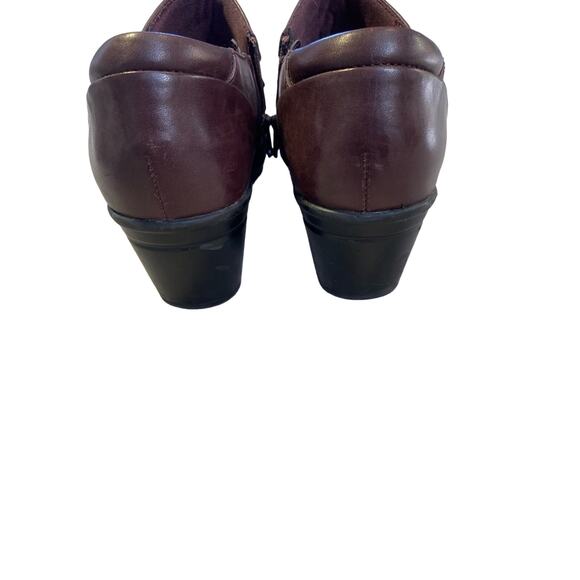 Clarks collection Emslie Guide size 8 low block comfort heel Burgundy brown hue - Picture 5 of 9